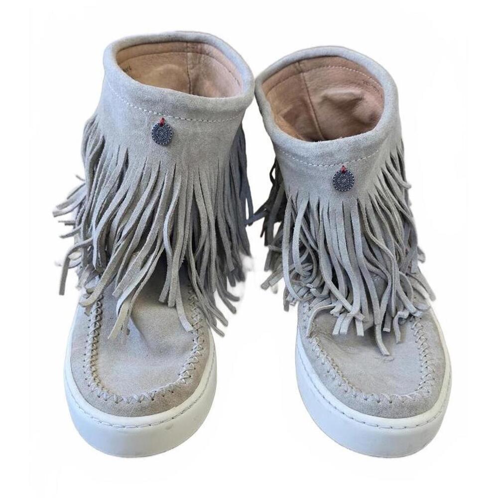 Odd Molly- Suede Fringe Moccasin Boots